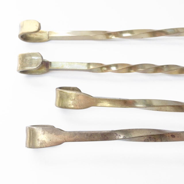 Vintage Brass  Kitchen  Utensils Hanging Bar Set  of 5 
