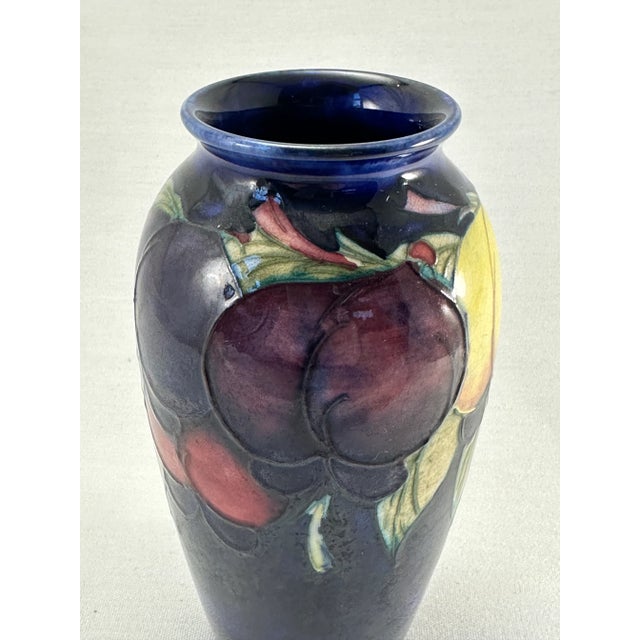 1920's Moorcroft Miniature Vase, Wysteria/Plum Design, 5" Tall For Sale - Image 9 of 10