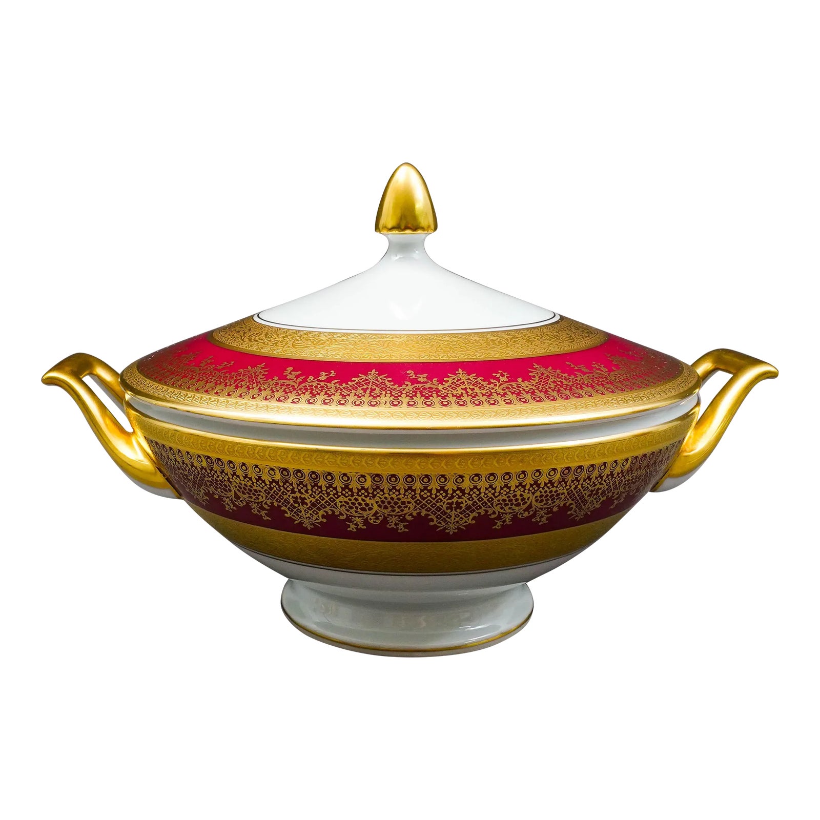 Mid 20th Century Dw Porzellan Karlsbader Wertarbeit Germany Fuchsia