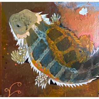 "Fat Boy" Short Horned Lizard Painting by LWren Walraven For Sale