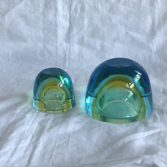 Aqua Ashtrays by Flavio Poli, 1960s, Set of 2 For Sale - Image 8 of 9
