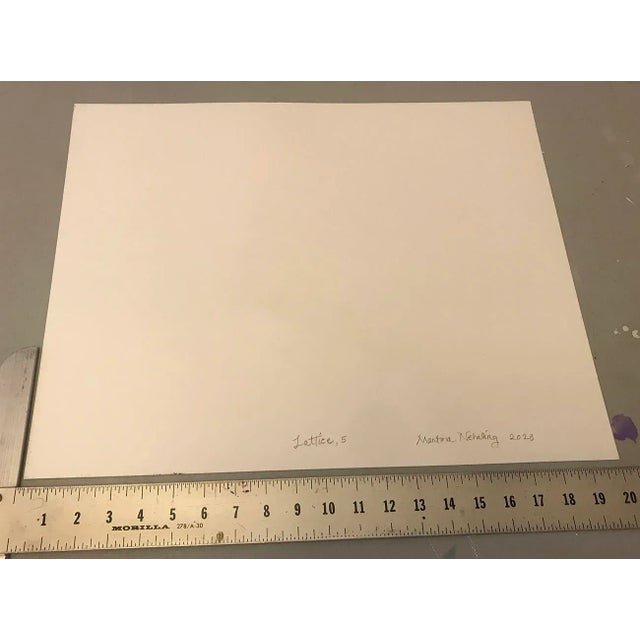 Martina Nehrling Contemporary Abstract Acrylic on Montval Paper Painting "Lattice 5" by Martina Nehrling For Sale - Image 4 of 5