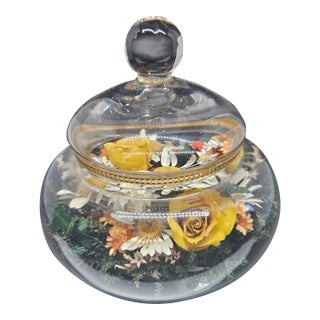 Vintage Apothecary Jar With Dried Flowers For Sale