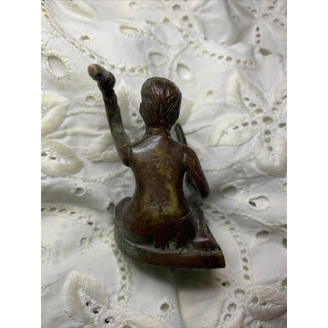 Vintage Asian Bronze Drummer Figure Folk Art Figurine For Sale - Image 4 of 8