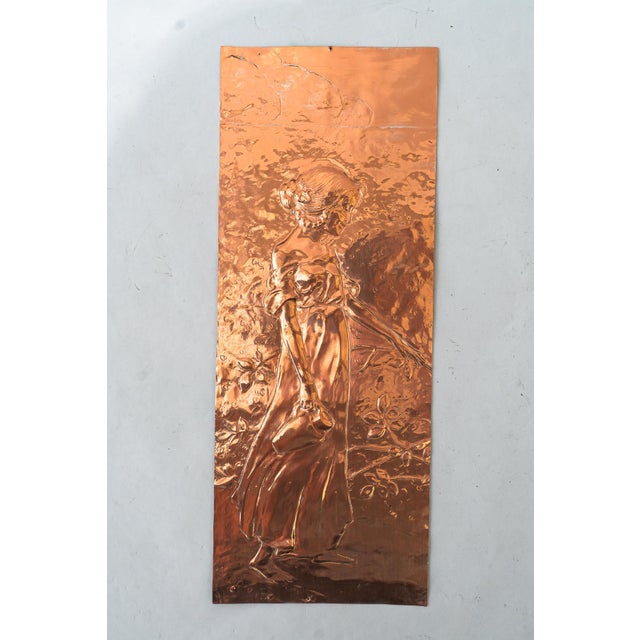 Jugendstil Copper Relief Water Carrier, 1908 For Sale - Image 4 of 9