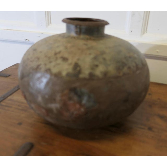 Brown North African Round Metal Water Vase For Sale - Image 8 of 10