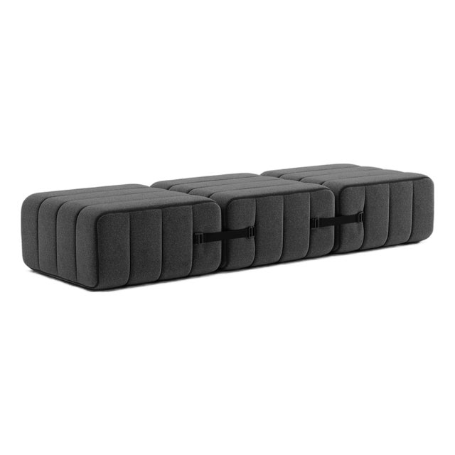 Curt Modular Set - Flexible Bench - Dama - 0004 (Dark Grey) by Ambivalenz, Set of 3 For Sale