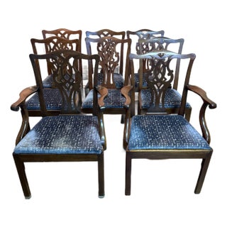 Set of 8 Chippendale Style Dining Chairs For Sale