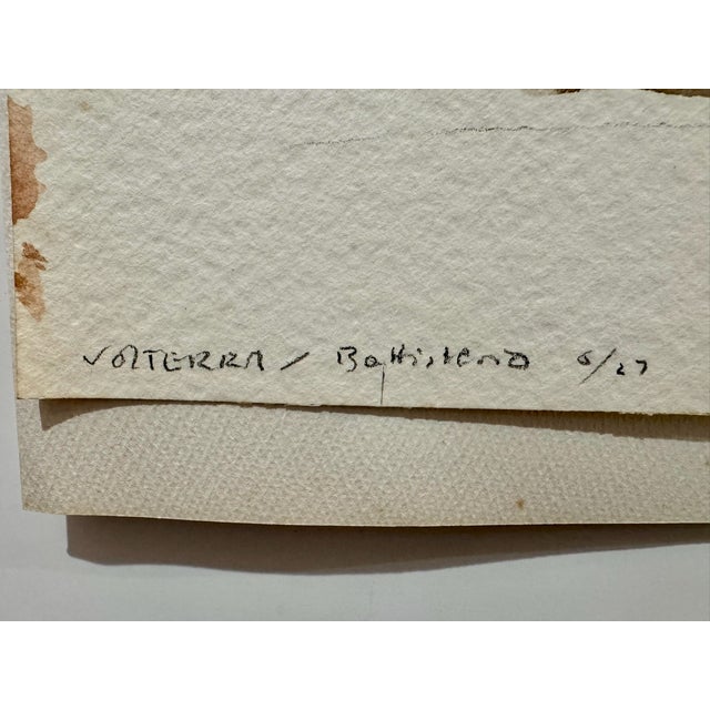 Henry Emil Salloch Original Watercolor on Paper Volterra, Battistero. 1970. For Sale - Image 4 of 7