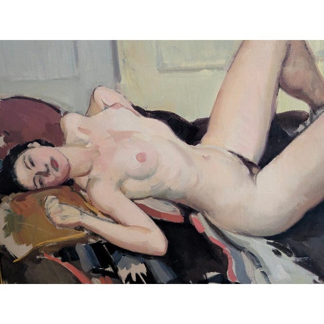 1950s 1950s Reclining Nude, Oil on Canvas, Signed "Chenoweth" For Sale - Image 5 of 7