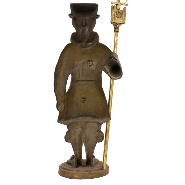 Metal Vintage Cast Metal Beefeater Guard Statue — 32″ Tall — English Traditional For Sale - Image 7 of 10