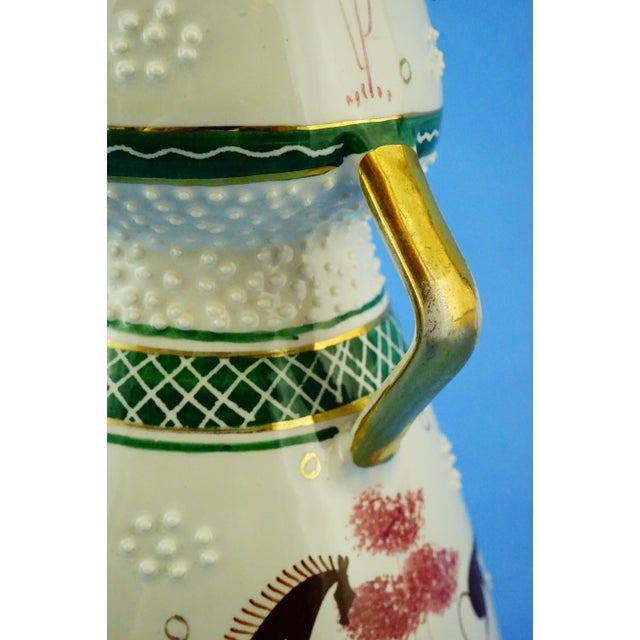Vintage Ceramic Vase with Stylized Horses by Serafino Volpi, Italy, 1950s For Sale - Image 15 of 18