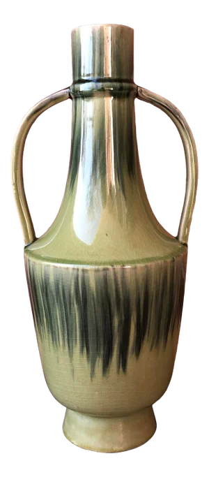 Global Views Double Handled Green Ombré Mediterranean Style Vessel