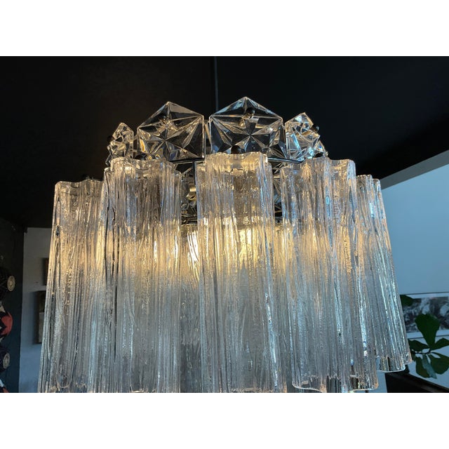 1960s Vintage Mid-Century Kinkeldey Crystal & Chrome Chandelier - West Germany, 1960s For Sale - Image 5 of 16