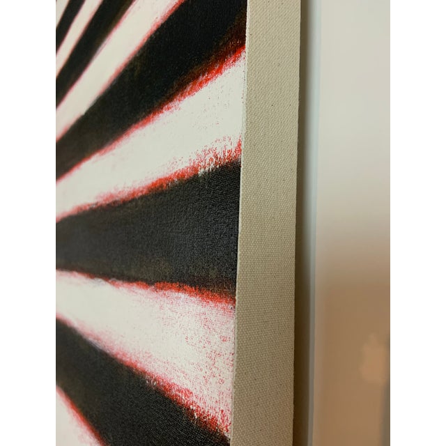 Painting # 090999 by Van Bankston has the timeless appeal of black and white minimalism with the interest of red...