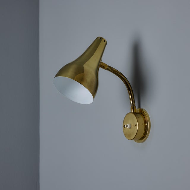 Pair of 1950s Perforated Brass Wall Lamps Attributed to Mauri Almari For Sale - Image 11 of 18