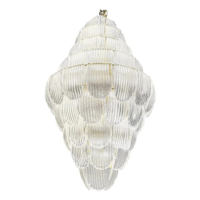 Italian Petals Murano Glass Chandelier in Transparent Diamanté Glass by Simoeng For Sale - Image 9 of 9