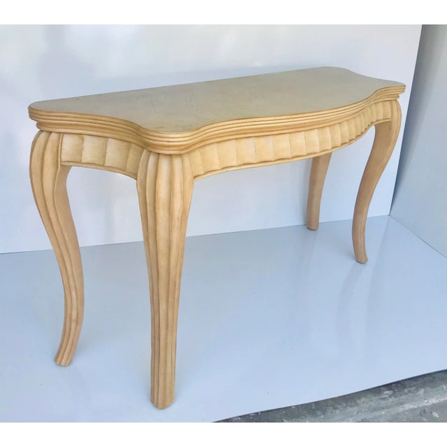 Wood Vintage French Tan Console Table For Sale - Image 7 of 8