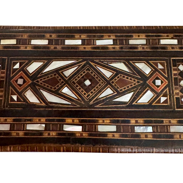 Vintage Early 20th Century Middle Eastern Marquetry & Mother-of-Pearl Inlay Box For Sale In Los Angeles - Image 6 of 8