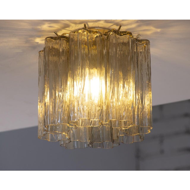 Mid-Century Modern Small Ceiling Light in Smoky Murano Glass, 1990s For Sale - Image 3 of 11
