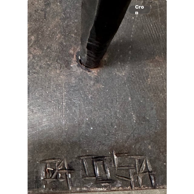 French Iron Hand Forged Candle Stick From 1960's For Sale - Image 12 of 12