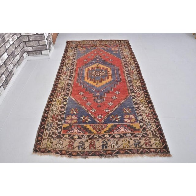 Textile Handknotted Tribal Wool Rug For Sale - Image 7 of 10