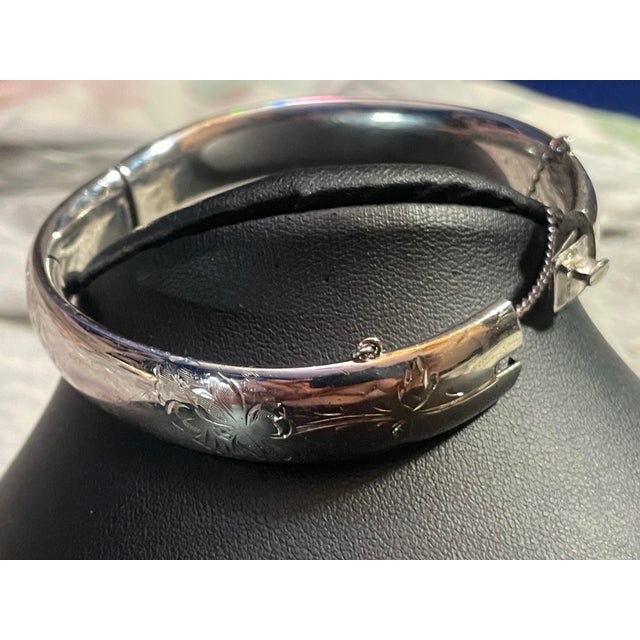 1940s Vintage Sterling Silver Bangle Marked Bab for Ballou & Co. For Sale - Image 5 of 9