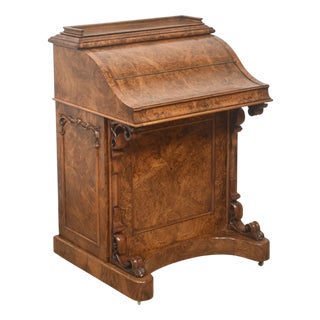Victorian Burr Walnut Pop-Up Davenport Desk For Sale
