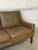 Brown Leather 3 Seater Sofa With Tapered Wood Legs Vintage Mid-Century Modern 1970s For Sale - Image 4 of 12