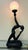 Art Deco Elegant Art Deco Style Black Women Figural Table Lamp With Frosted Globe Shade Hollywood Regency For Sale - Image 3 of 9
