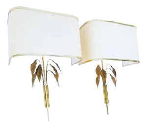 Maison Charles Style " Feuilles " Sconces - a Pair