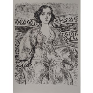 Leopoldo Presas, Young Woman on the Sofa, Lithograph For Sale