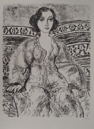Leopoldo Presas, Young Woman on the Sofa, Lithograph