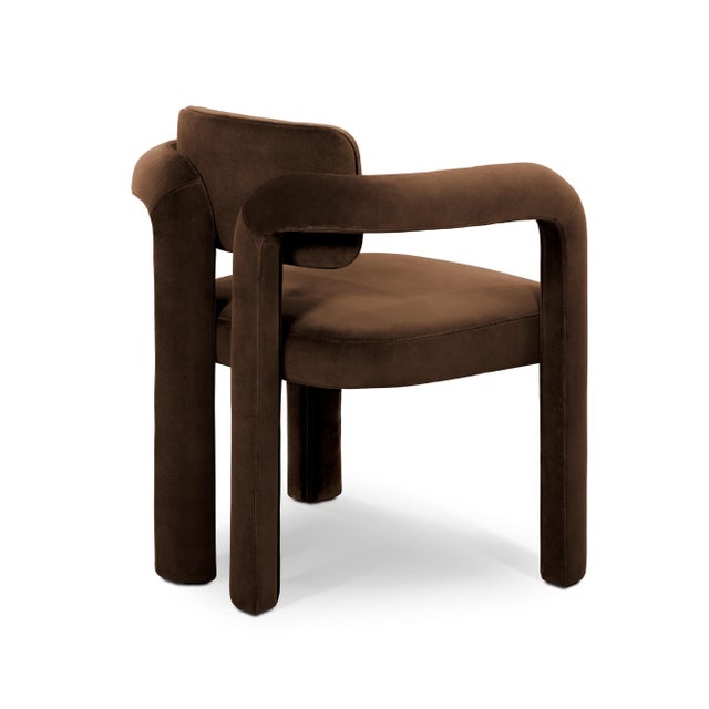 Not Yet Made - Made To Order Double Arch Dining Chairs in Dark Brown Cotton Velvet from Insidherland, Set of 10 For Sale - Image 5 of 14