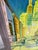1970s Whimsical Mid-Century Modern Cityscape Painting in Lavender Frame For Sale - Image 11 of 11