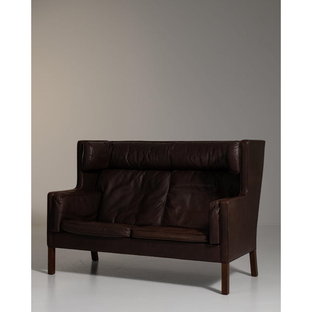 1970-1979 Denmark Deep Espresso Brown Two-Seat Leather Sofa For Sale In Greensboro - Image 6 of 11