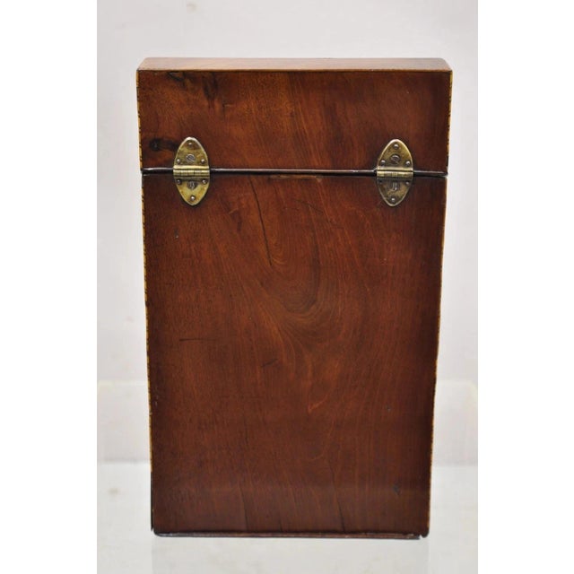 Antique George III Georgian Mahogany & Satinwood Inlay Buffet Knife Box For Sale - Image 11 of 11