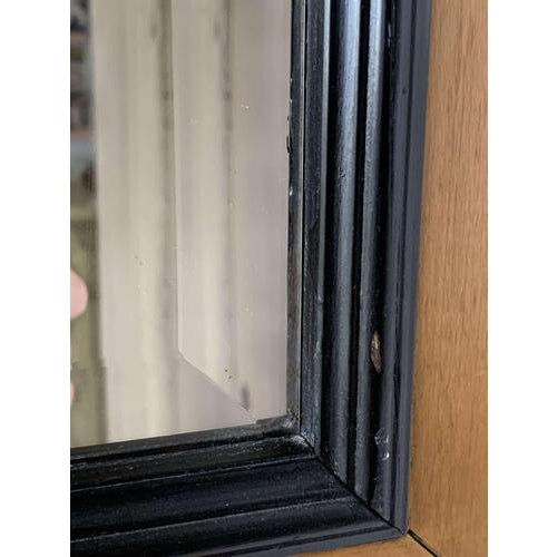 Antique French Birch Mirror with Ebonised Border, 1890s For Sale - Image 4 of 7