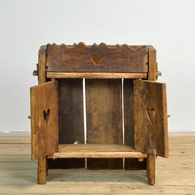 Folk Art Romanian Cabinet, 1950 For Sale - Image 4 of 11