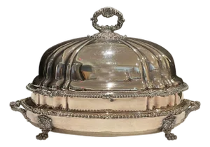 Early 19th Century Old Sheffield Three Piece Meat Dome Warmer
