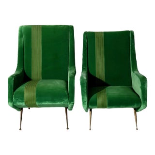 1950s Aldo Morbelli for Isa Club Chairs, Italy- Set of 2 For Sale