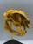 Golden Cat Skull Desk Sculpture on Black Marble Base For Sale - Image 10 of 11
