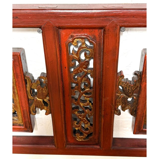 Pair of Chinese Gilt & Lacquered Openwork Figural Architectural Panels, 20th C. For Sale In Atlanta - Image 6 of 12