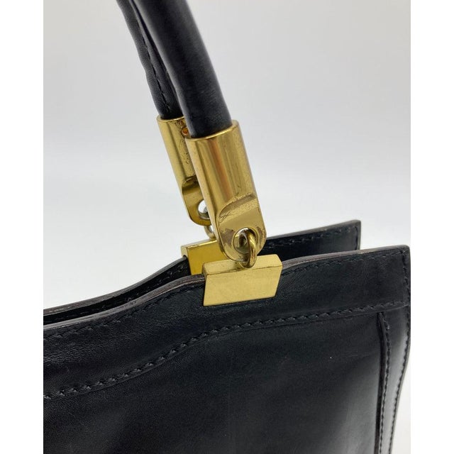 RARE Chloe Vintage Brown Leather Amber Jeweled Top Handle Bag c2000s For Sale - Image 10 of 11