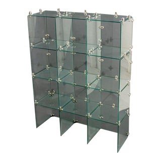 Modern Glass Cube Display Case For Sale