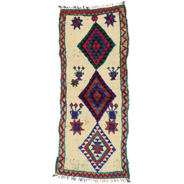 Vintage Berber Moroccan Azilal Rug - 03’05 X 08’03 For Sale - Image 9 of 9