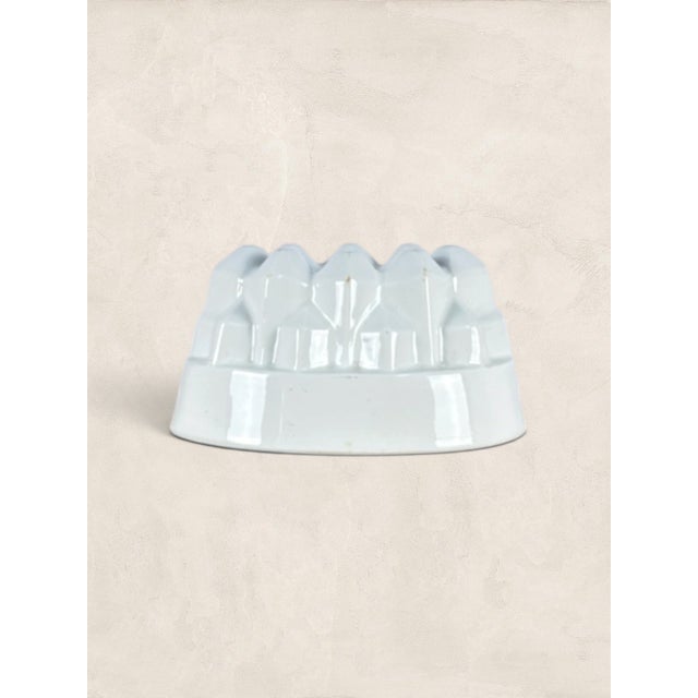 Ceramic Antique English Victorian Ironstone Savoy Pattern Jelly Mould For Sale - Image 7 of 8