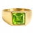 Peridot Gemstone Unisex Signet Ring in 925 Sterling Silver For Sale