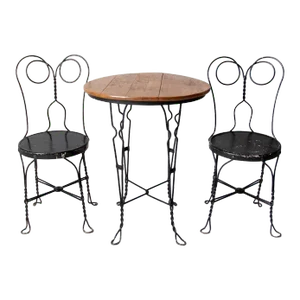 Antique Ice Cream Parlor Table and Chairs Set of 3