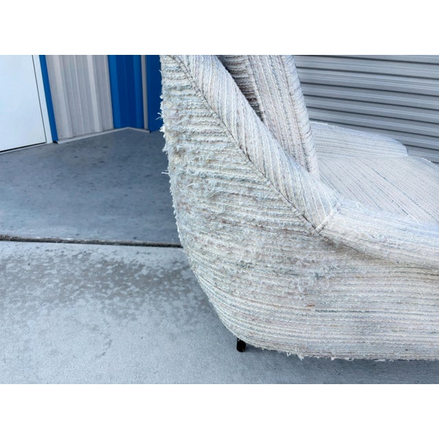 1970s Mid Century White Curved Lounge Chairs For Sale - Image 11 of 13